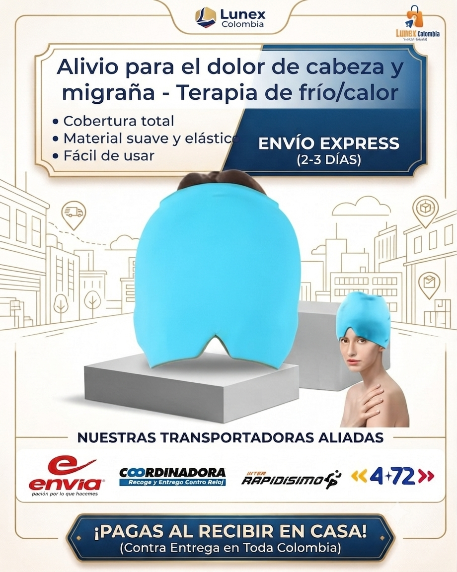 MigraRelief™ – Máscara de gel terapéutica para migraña y estrés