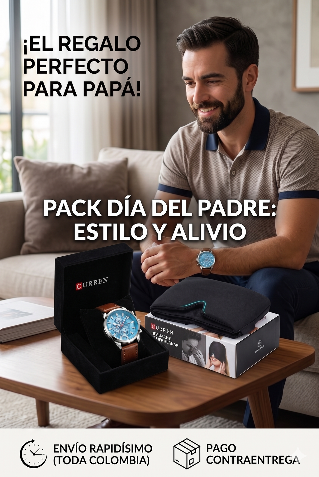 Pack Especial Día del Padre: Reloj Curren Pro + Máscara de Relajación en Gel